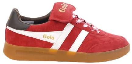 Gola Womens Stadia '86, Red/Off White/Dark Brown/Gum, 8