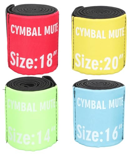 Trommeldämpfungskissen 1 Satz für 14, 16, 18, 20 Zoll | Polyester, Farbe Zufällig, für Konzert und Übung, Schlagzeugzubehör als Dämpfungsring Zufällige Farbe
