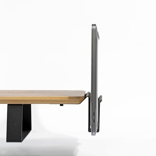 Vertikaler Laptop-Ständer für Desk Shelf Schiene | Notebook-Halterung für Clamshell-Setup | Modulares Zubehör Desk Shelves