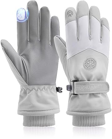 Yadiraom Skihandschuhe Damen Wasserdicht, Winter Handschuhe Damen,Warme Winterhandschuhe Touchscreen Thermohandschuhe Winddicht Handschuhe,Sport für Snowboard Ski Outdoor Laufen Wandern