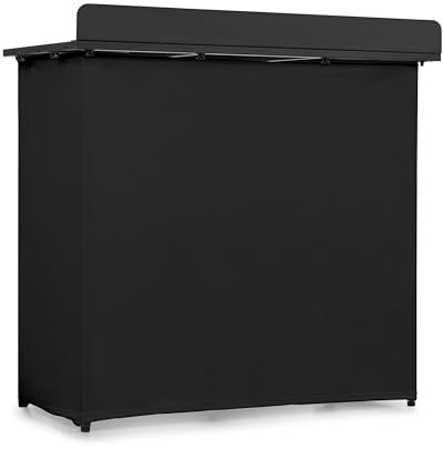 Vonyx DBF105 DJ Pult - Faltbarer DJ Tisch mit Tasche, 1 Meter, Klappbarer DJ Booth mit Schwarzer & Weißer Front, 25kg Traglast, Robust & Stabil, Perforiertes Alu, Multifunktionstisch für DJ Equipment