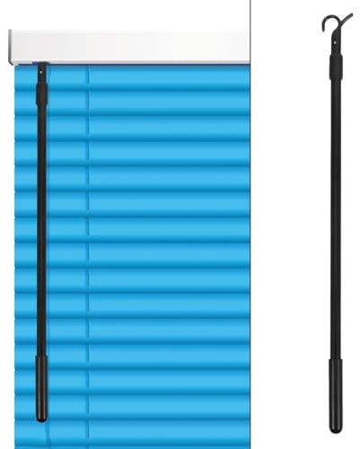 PRETYZOOM Tringle à Rideaux Rétractable Tige Télescopique Noire Baguette pour Store pour Ouvrir et Fermer Les Fenêtres