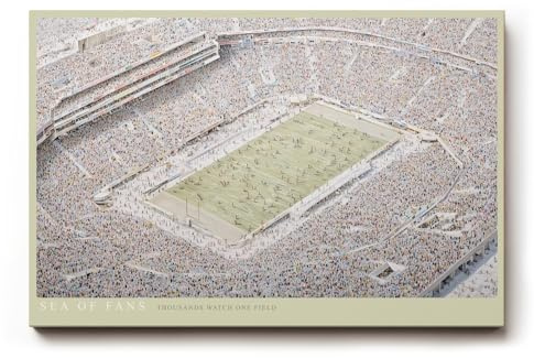 Paul Sinus Wandbild 120x80cm Stadion Panorama Sport Kunst LeinWandbild 120x80cm Fußball Arena Wanddekoration