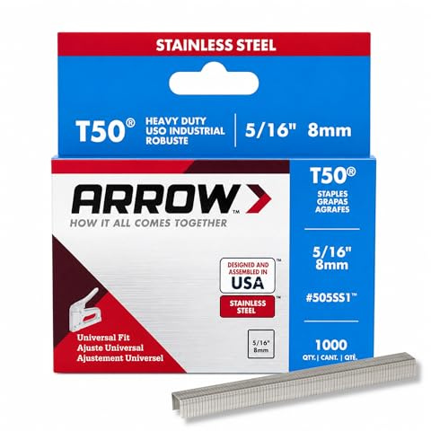 Arrow 505SS1I Boîte de 1000 Agrafes 8 mm