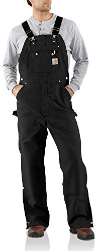 Carhartt Salopette da uomo, vestibilità ampia, a forma di, nero, 40W x 34L