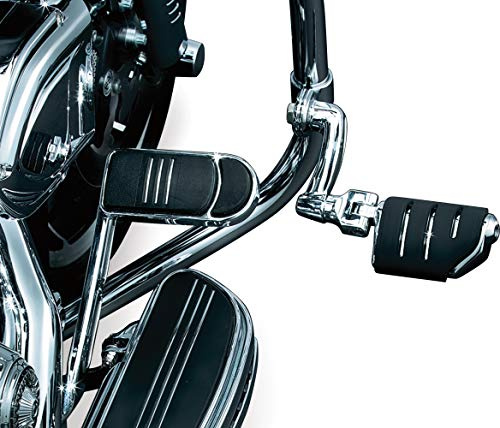 Kuryakyn 7555 Motorcycle Foot Controls: Longhorn Offset Trident Dually Highway Pegs with Magnum Quick Clamps for 1-1/4 Engine Guards/Tubing, Chrome, 1 Pair