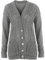 New Womens Everyday Long Sleeve Button Top Ladies Chunky Aran Cable Knit Grandad Cardigan Light Grey Size 12 14