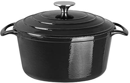 Vogue Cocotte en fonte ronde Noir Grand format 125 x 235 mm 4 l