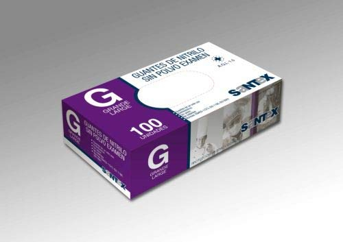 Santex 2000 Internacional - Guante nitrilo desechable s/polvo azul 100 unid xg