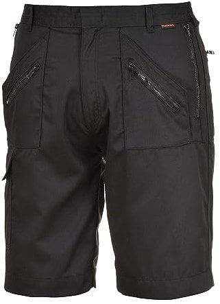 Portwest S889 Elasticated Action Workwear Safety Shorts Black, XL
