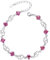 findout Amethyst rot, rosa, blau, weiß-Kristallherz-Silber-Armband für Frauen Mädchen. (rosa Kristall)