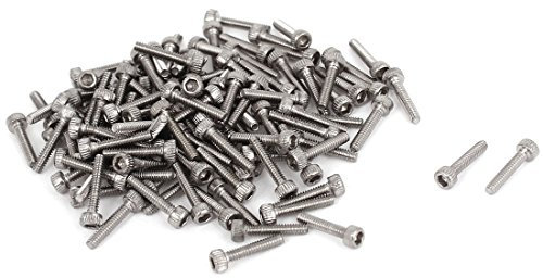 SOURCING MAP sourcingmap® 100 pcs 10mm long M1,6x8mmx0,35mm Acero Inoxidable Tornillos Allen