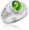 Kleine Schätze Herren Ring/Verlobungsring/partnerring 925 Sterling Silber keltisch Smaragd grün Zirkonia Ring