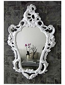 Lnxp EXKLUSIVER WANDSPIEGEL BAROCKSPIEGEL ANTIK BAROCK Rokoko REPRO Spiegel WEiß 50X76 WANDDEKO 118SP