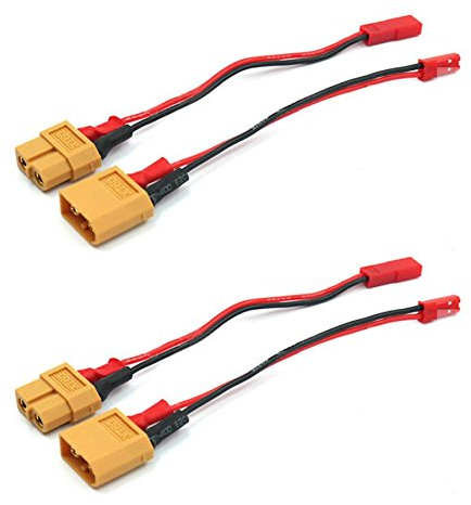 4X Stück Premium Adapter Set XT60 Stecker Buchse Male Female auf JST BEC Male Female Hochstromstecker Goldstecker Adapterkabel 15cm 20AWG für Lipo Akku Batterie von Mr.Stecker Modellbau®