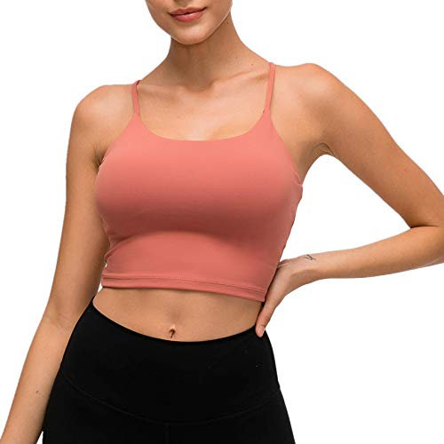 Lemedy Sport-BH, für Damen, gepolstert, Fitness, Workout, Laufshirt, Yoga, Tanktop - - Large