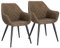 WOLTU Esszimmerstühle 2er Set Küchenstühle Wohnzimmerstühle Polsterstühle Sessel, Armlehnstühle mit Rückenlehne, für Esszimmer, Küche, Wohnzimmer, Kunstleder, Metallbeine, Dunkelbraun, BH251dbr-2