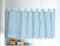 Yaland Elegant Schlaufenschal karo Gardine Karierte Küche Gardine Scheibengardine mit Kugeln-Kante Landhausstil Bistrogardine mit Raffhalter (HxB 140x140cm, blau) 1 Stück