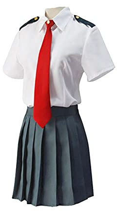 Zhongkaihua My Hero Academia Cosplay Kostüm MHA Toga Himiko Japanische Schule Mädchen JK Matrosen Kleid Shirts Uniform Boku No Hero Academia Halloween Cosplay Kostüm mit Krawatte