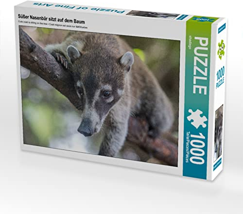 CALVENDO Puzzle Süßer Nasenbär sitzt auf dem Baum 1000 Teile Lege-Größe 64 x 48 cm Foto-Puzzle Bild von shadiego