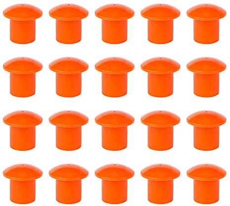 20 PCS Capuchons de sécurité pour barres d'armature, 2.36x2.16x1.5 Inch Vis de tube de capuchons de barres d'armature de champignon en sur les piquets de barres d'armature Capuchon protection fileté