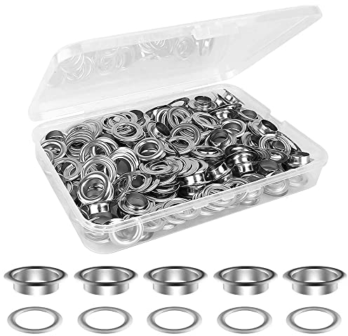 Ösen Kit, 50 Sätze 20 mm Grommet Werkzeug, Ösen Werkzeug, Tülle Ösen Scheiben, mit Aufbewahrungsbox, für Leder, Canvas, Zelt, Kleidung, Heimwerken, Basteln (Installationswerkzeuge nicht enthalten)