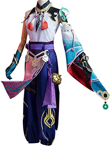 NSPSTT Xiao Cosplay Outfit Genshin Impact Kostüm für Herren Halloween Tattoo, Xiao, S