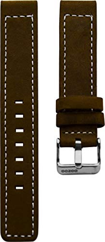 Oozoo Armband Uhrenband Uhrenarmband Leder Lederband mit Dornschließe Dunkelbraun 20 mm