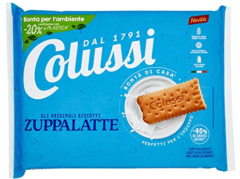 Colussi biscotti secchi Zuppalatte - Farina 100% italiana - Latte fresco e olio di girasole italiani - Gusto delicato - Buoni da inzuppare - Confezione riciclabile da 500 g