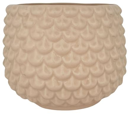 Nordring Pot de Fleur Pino - Pots de Fleurs décoratifs Couleur pour intérieur Style rétro créatif L (16,5 cm ø), sel de mer, Céramique