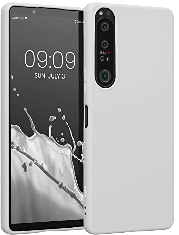 kwmobile Hülle kompatibel mit Sony Xperia 1 IV Hülle - weiches TPU Silikon Case - Cover geeignet für kabelloses Laden - Weiß matt