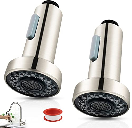GZLFH® 2 unidades de alcachofa de ducha, 2 tipos de chorro, grifo de cocina y 1 cinta impermeable para ducha de cocina, grifo de baño, ducha de 1/2 pulgadas con botón de control