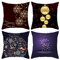 Kissen Sofa Lila, Couchkissen Weihnachten Polyester Kissenhülle 45X45cm 4er Set Schwarz Hirsch Weihnachtsball Winter Home Deko für Sofa Wohnzimmer