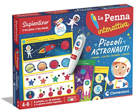 Clementoni Sapientino - I Piccoli Astronauti, Quiz Interattivo Educativo con Penna Parlante Bambini 4-6 Anni per Esplorare Lo Spazio, Made in Italy, Lingua Italiana, 16747