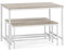 VS Venta-stock Conjunto Mesa y 2 Bancos Lisboa Blanco para Comedor o Cocina, Mesa 110 cm x 70 cm x 75 cm, Estructura metálica
