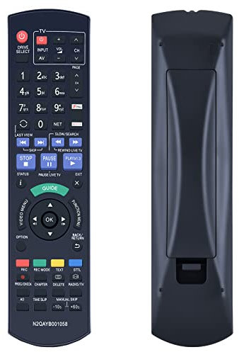 TCNOUMT New N2QAYB001058 Remote Control Compatible for Panasonic HDD DVD Disc Player Recorder DMR-HWT150EB DMR-HWT250EB DMR-PWT550EB DMR-PWT655EB