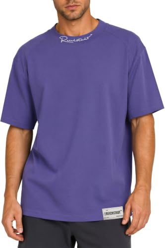 Reichstadt Herren Oversized T-Shirt Modern mit Patch-Design | Stylisches Basic mit Rundhalsausschnitt, kurze Ärmel, angenehmer Komfort, hochwertige Verarbeitung, vielseitig kombinierbar