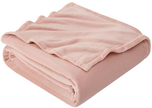 EHEYCIGA Fleece Blanket Dusty Pink Throws for Sofas Fluffy Warm Soft Blanket for Bed Settees Armchairs, Fit All Season, Single, 130x165cm
