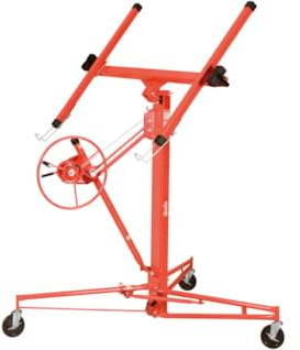 Macfer Elevador de placa dobrável para placa de gesso, altura de trabalho máxima de 3.35mt, largura placas de 1.22 a 4.88mt, carga 68 kg