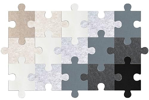 Dinntty Puzzle-Pinnwand aus Filz 15 Stück selbstklebend um Fotos aufzubewahren Anzeigetafel-Pads 3D-Puzzle Korktafel Fliesen Wandaufkleber