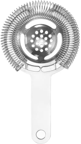 QUARKZMAN Cóctel Colador, 1uds - Inoxidable Acero Bar Colador para Bebidas, Bar Herramienta para Bartender (Plateado Tono, 160mm)