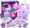 Unicorn Gifts for Girls Age 5 6 7 8 9 10 Soft Secret Diary Light Up Plush Toys Star Pillow Headband Eye Mask Water Bottle Necklace Unicorn Toys Birthday Presents Gifts Girl Kids 3-12 Year Old