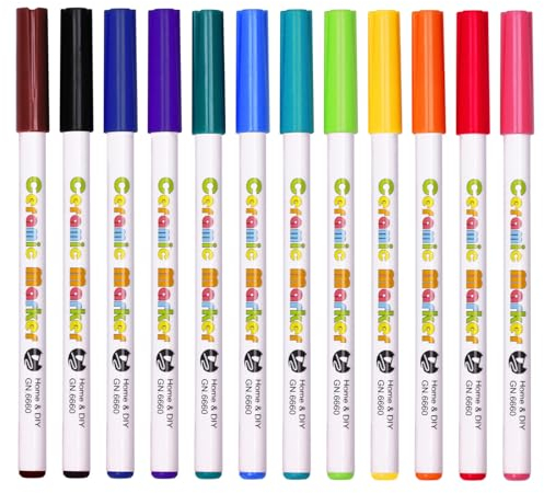 12 Piezas Rotuladores Acrilicos, Rotuladores de Pintura Acrílica, Marcador de Pintura Impermeable Permanente, Colores Rotuladores para Tela Permanente para Piedra, Cerámica, Metal, Madera