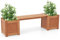 Giantex Panca da esterno 2 in 1 con 2 aiuole rialzate, legno con finitura a olio di teak, fioriere con base aperta, panca da giardino per veranda, balcone, prato, cortile, montaggio fai da te