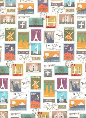 ARKRAFT Geschenkpapier Set 3 Blatt XXL 90 x 65 cm Kunststofffreie Verpackung Papier FSC (18-9311)