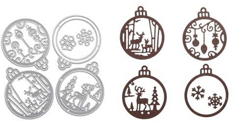 Stanzenshop Stanzschablone: Zauberhafte kleine Christkugeln für DIY-Weihnachtsdekorationen, perfekt für kreative Bastelstunden.