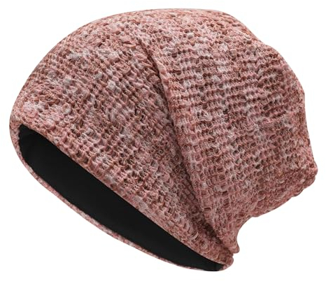 ZLYC Summer Long Slouch - Berretto in jersey leggero e morbido, per uomo e donna, Rosa Misto, Taglia unica