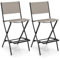 GYMAX Set di Sgabelli Pieghevoli per Bar, Set di 2 Sedie da Esterno con Schienale, Poggiapiedi Ergonomico, Sedie da Pranzo Portatili per Prato, Veranda, Giardino, Caffè (Marrone)