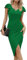 Missufe Vestido de cóctel para mujer, vestido de fiesta, vestido midi de verano, elegante, bodycon vintage, con volantes, verde, S