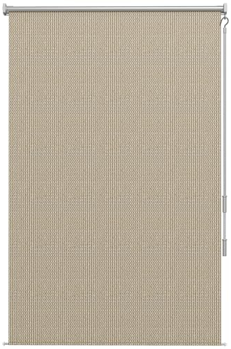Outsunny Senkrechtmarkise Balkonrollo mit Handkurbel, 120 x 185 cm Außenrollo, Verdunkelungsrollo, Sichtschutz für Pavillon, Garten, Beige